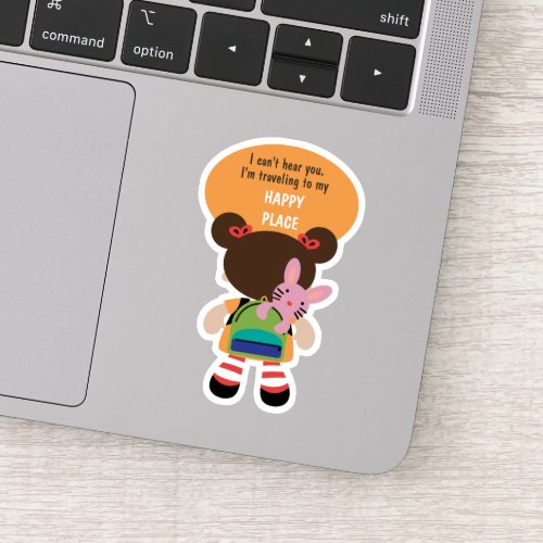 Funny Happy Place Office Contour Sticker