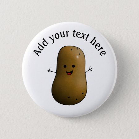 Funny Happy Potato Personalized Button