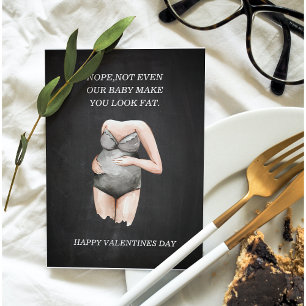 Funny Happy Pregnant Valentines Day Gift Holiday Card