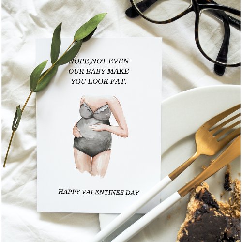 Funny Happy Pregnant Valentines Day Gift Holiday Card