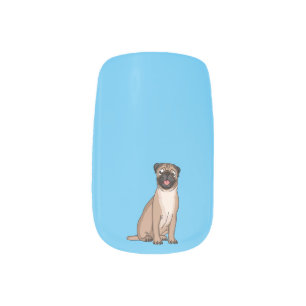 Funny happy pug dog cartoon illustration  minx nail art