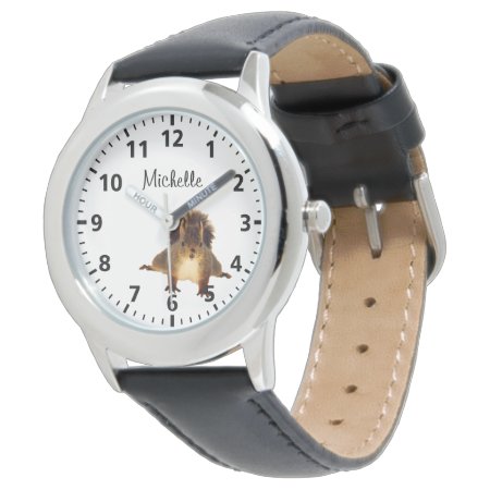 Funny Happy Red Brown Squirrel White Name Watch