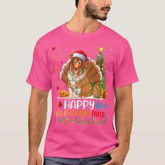 Funny Happy Shetland Sheepdog HelloThanksMas  T-Shirt