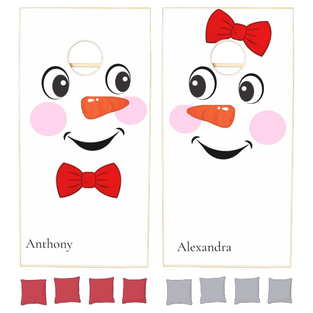 Funny Happy smiling/Snowman Face  Cornhole Set (Set)