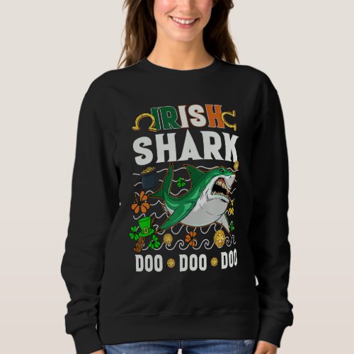 Funny Happy St Patricks Day Shark Graphic Sweatshirt