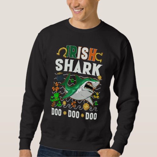 Funny Happy St Patricks Day Shark Graphic Sweatshirt