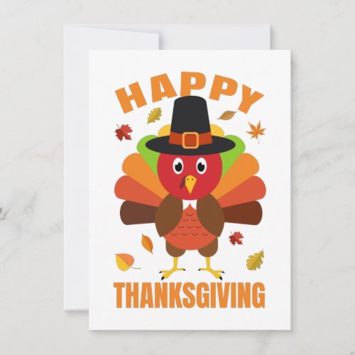 Funny Happy Thanksgiving Day illustration Thank You Card