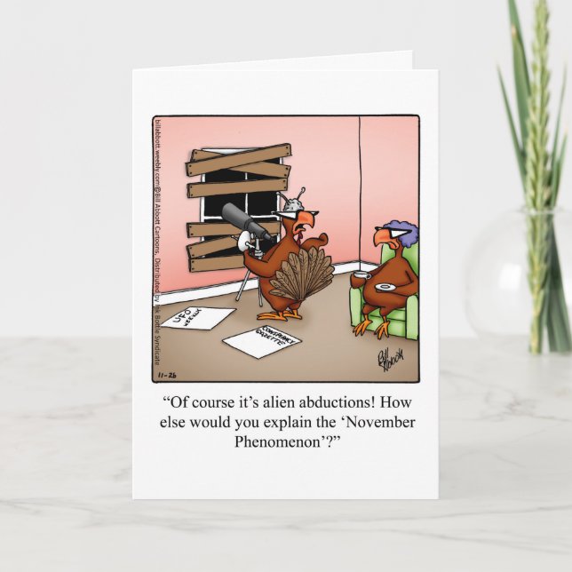 Funny Happy Thanksgiving Humor Greeting Card (Front)