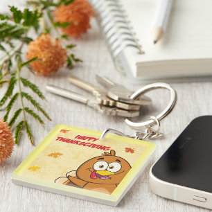 Funny Happy Thanksgiving Keychain