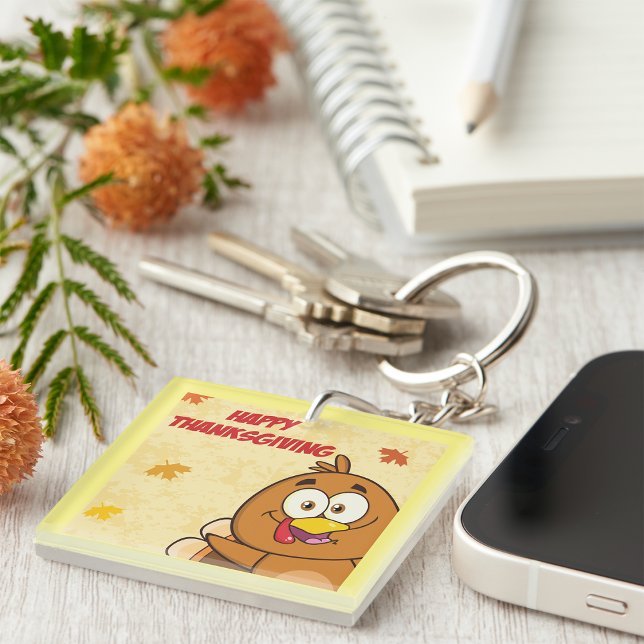 Funny Happy Thanksgiving Keychain (Creator Uploaded)