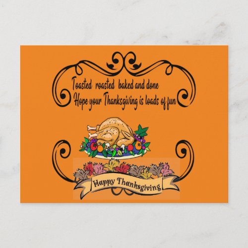 Funny happy THANKSGIVING quote Postcard