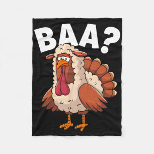 Funny Happy Thanksgiving Turkey A Lamb Costume  Fleece Blanket
