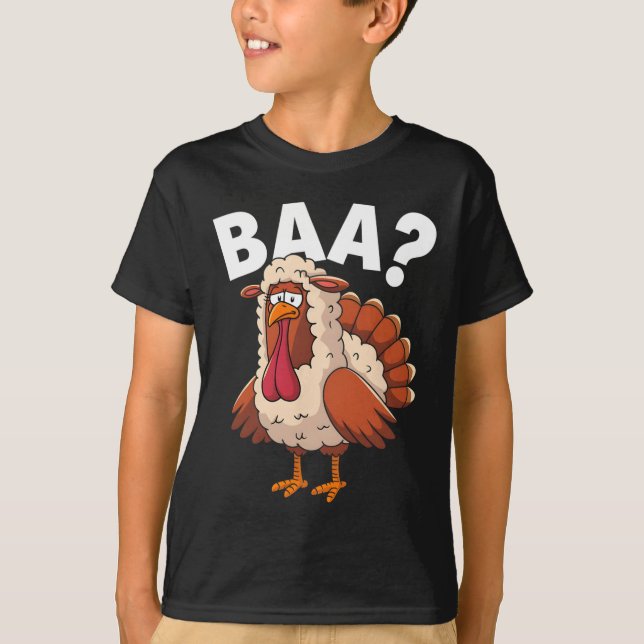 Funny Happy Thanksgiving Turkey A Lamb Costume  T-Shirt (Front)