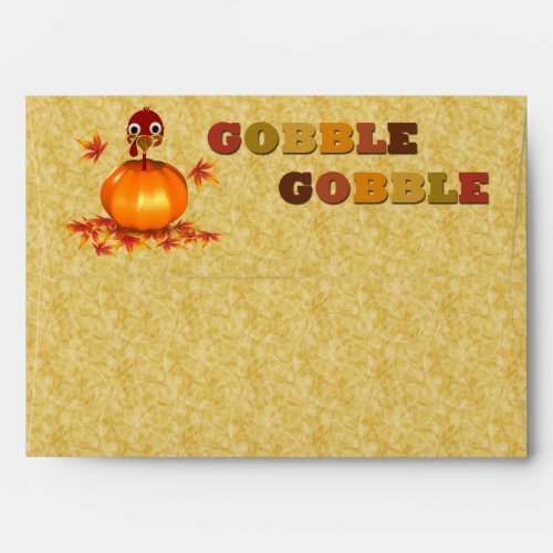 Funny Happy Thanksgiving Turkey in Pumpkin Envelope