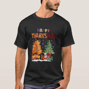 Funny Happy Thanksmas Cute Thanksgiving and Christ T-Shirt