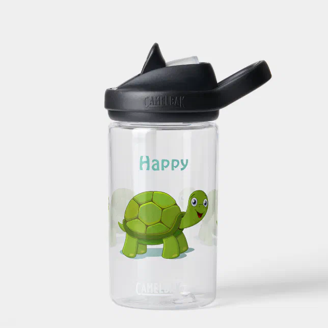 Funny Happy Tortoise Cartoon Water Bottle Zazzle