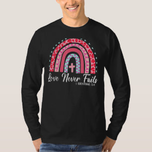 Funny Happy Valentine Day Love Heart Cross Boho Ra T-Shirt