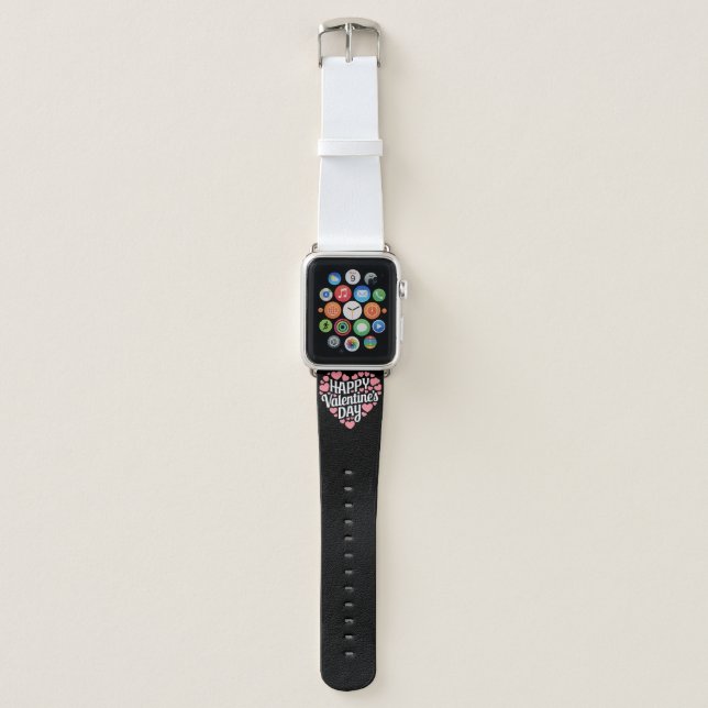 Funny Happy Valentines Day Heart Love Valentine  Apple Watch Band (Front)