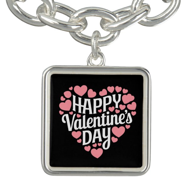 Funny Happy Valentines Day Heart Love Valentine  Bracelet (Design)