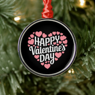 Funny Happy Valentines Day Heart Love Valentine Metal Ornament