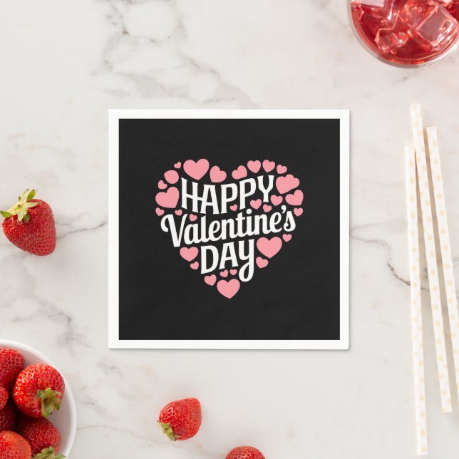 Funny Happy Valentines Day Heart Love Valentine  Napkins (Insitu)