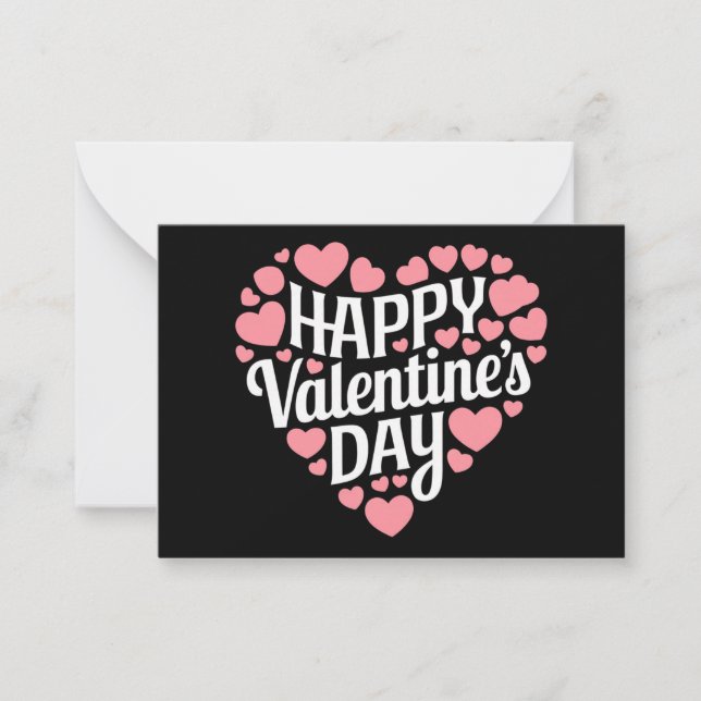 Funny Happy Valentines Day Heart Love Valentine  Note Card (Front)
