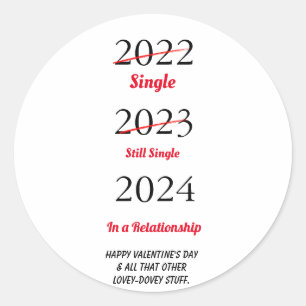 Funny Happy Valentine's Day Holiday Card Classic Round Sticker