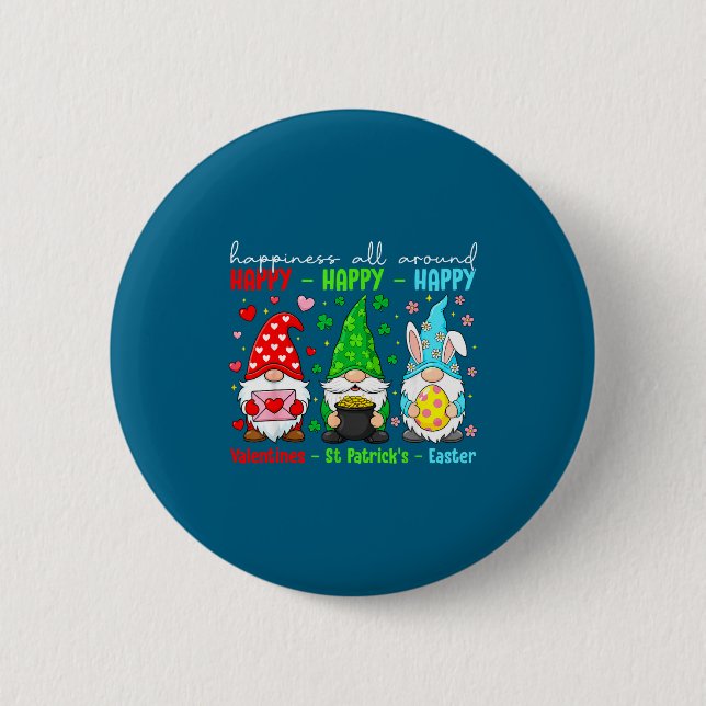 Funny Happy Valentines St Patrick Easter Holiday C Button (Front)