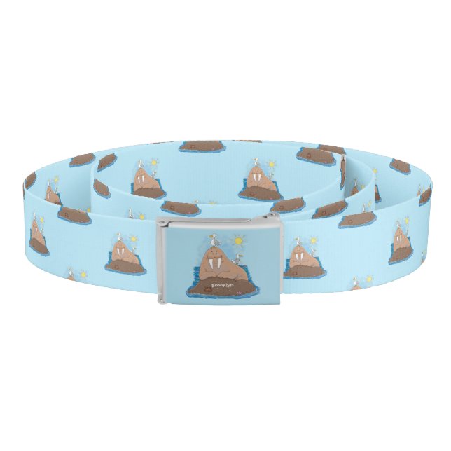 Funny happy walrus cartoon illustration belt (Coil)