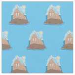 Funny happy walrus cartoon illustration fabric