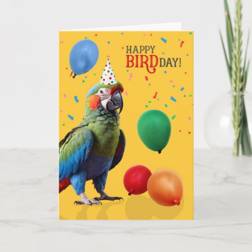 Funny Harlequin Macaw Parrot Birthday