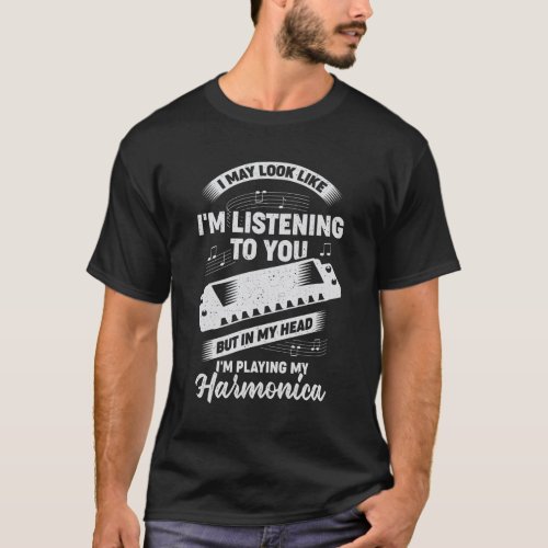 Funny Harmonica Player Musician Gift T_Shirt