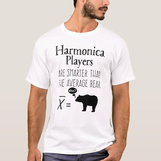 Funny Harmonica T-shirt - Average Bear (Front)