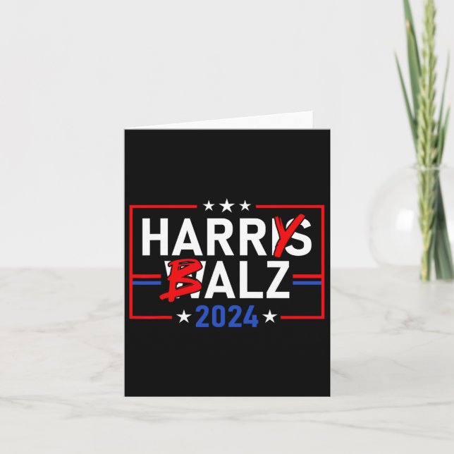 Funny Harris W 24 Harry B 2024 Meme Democratics Vo Card (Front)