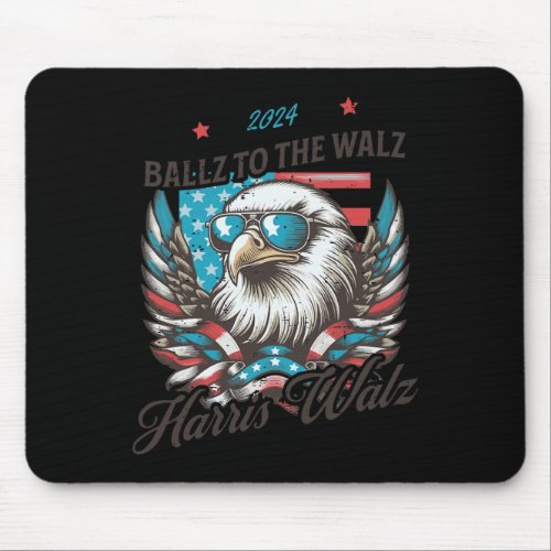 Funny Harris Walz 2024 Ballz To The Walz Election  Mouse Pad