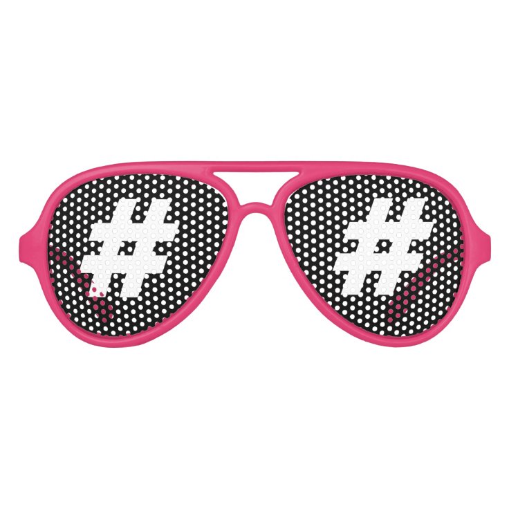 Funny hashtag icon party shades sunglasses Zazzle