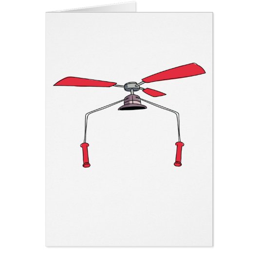Funny Hat Gadget Helicopter. Cards (Front)