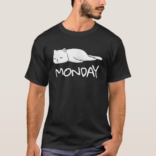 Funny Hate Monday Shirt Cat sleep Monday haters lo