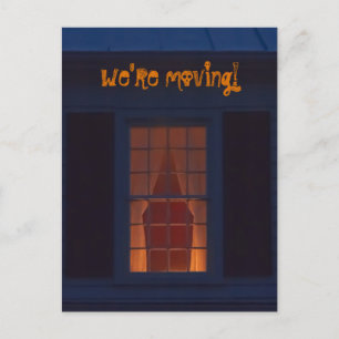 Funny Haunted House We're Moving Address Halloween Announcement Postcard