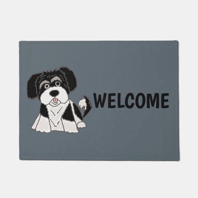 Funny Havanese Puppy Dog Cartoon Doormat (Front)