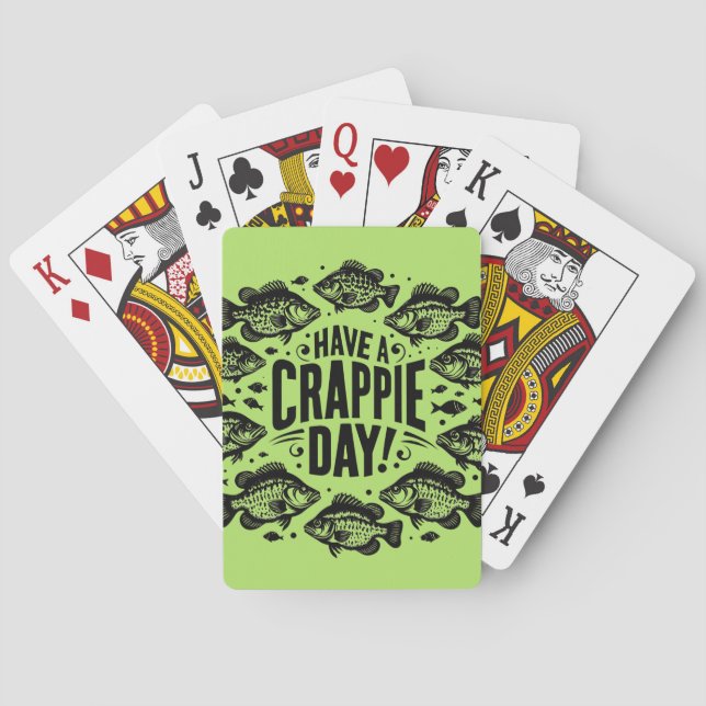 Funny Have a Crappie Day Fishing Poker Cards (Back)