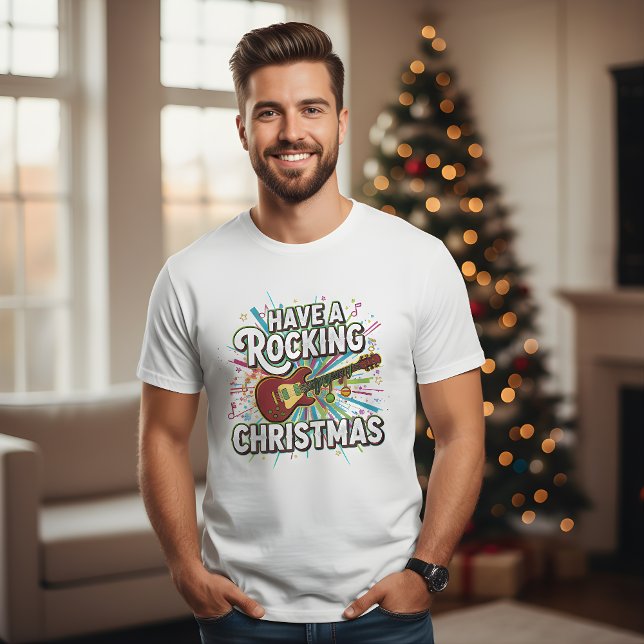 Funny Have A Rocking Christmas Guitar Mens Holiday T-Shirt (Creator Uploaded)