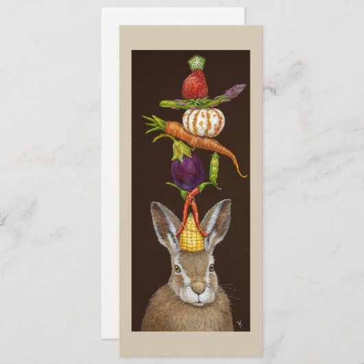 Funny Havest Hare flat card (Front/Back)