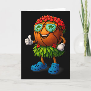 Funny Hawaii Sketll Hawaiian Tropical Summer Vacat Card