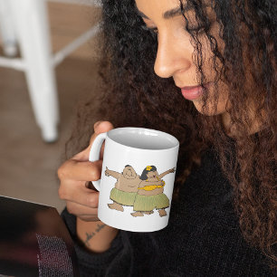 Funny Hawaiian Hula Dancers Cartoon Coffee Mug