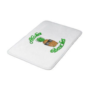 Funny Hawaiian Pineapple Aloha Beaches Bathroom Mat