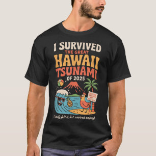 Funny Hawaiian Vacation _ I Survived Hawaii Tsunam T-Shirt