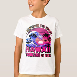 Funny Hawaiian Vacation I Survived Hawaii Tsunami T-Shirt