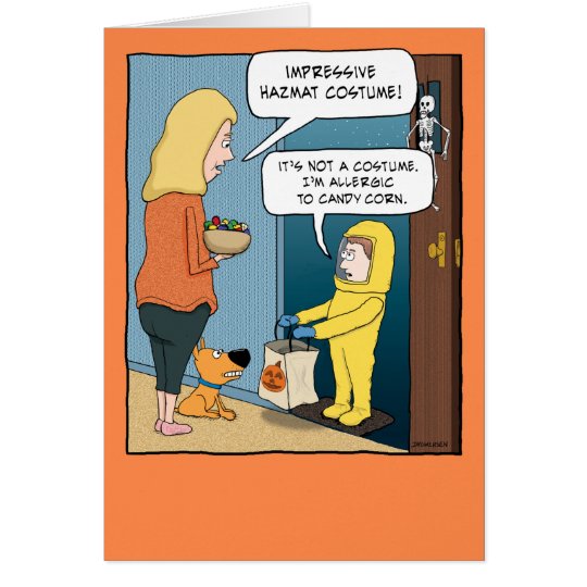 Funny Hazmat Suit Halloween Card | Zazzle.com