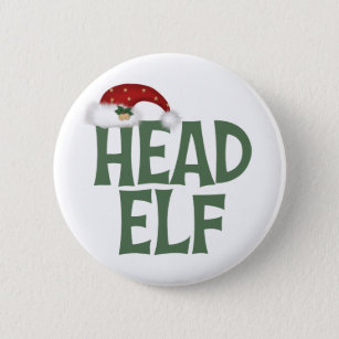 Head Elf 25mm 58mm Santa's Grotto Button Pin B... 45mm Christmas Elf Badge 